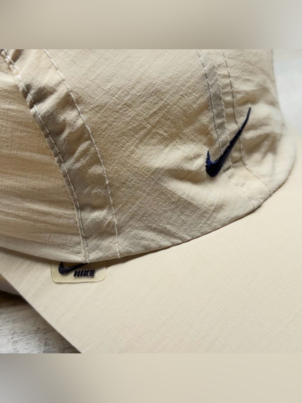 Nike Men’s Cream Performance Cap with Black Swoosh - Picture 4 of 7